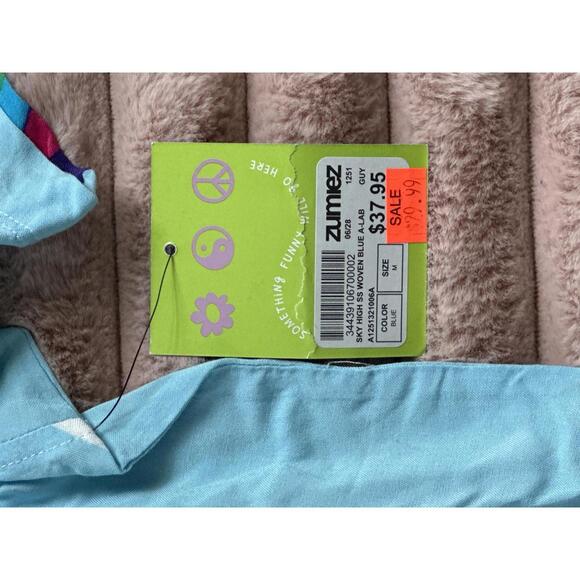 Colorful Rainbow Print Short Sleeve Shirt by Alab - Picture 3 of 5